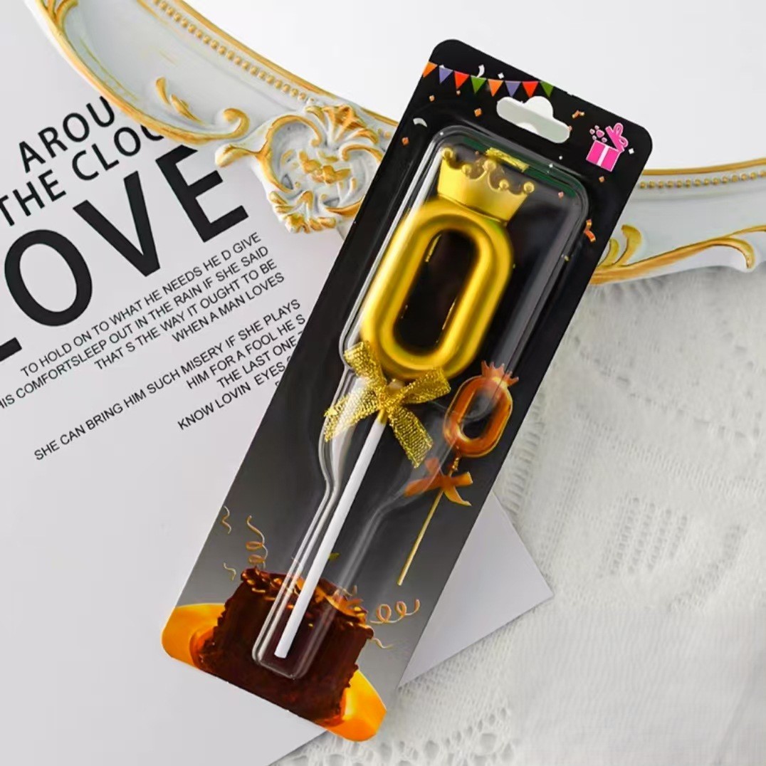 Gold Glitter Number Birthday Candles for Party Decoration