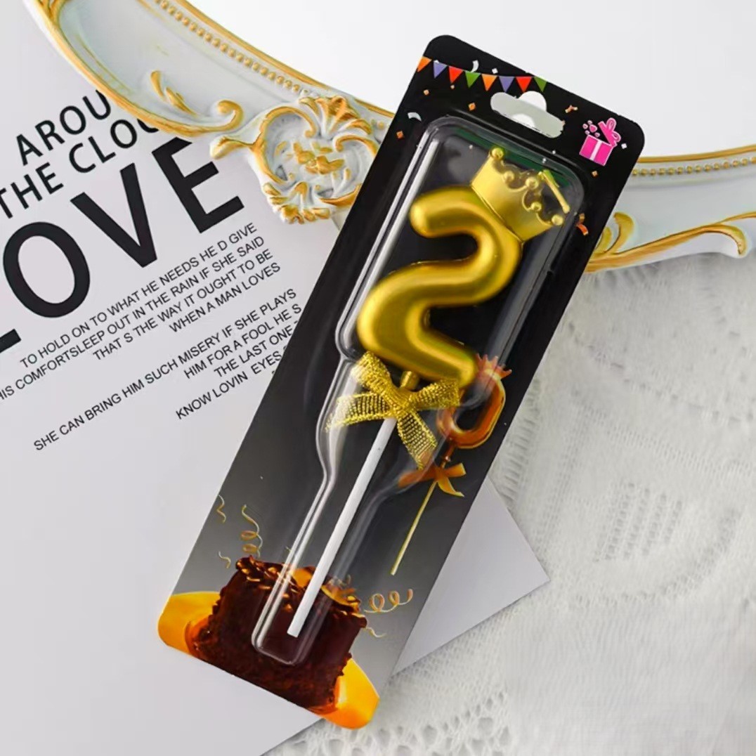 Gold Glitter Number Birthday Candles for Party Decoration
