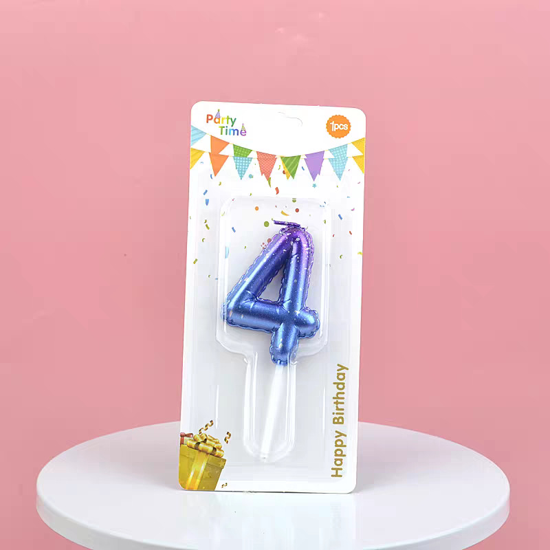 Blue Glitter Number Birthday Candles for Party Decoration
