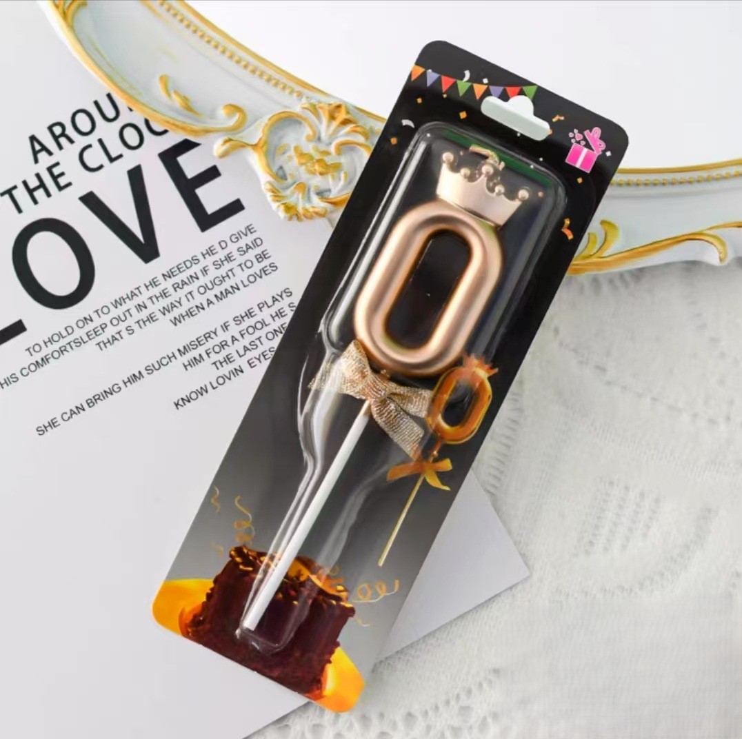Champagne Gold Glitter Number Birthday Candles for Party Decoration