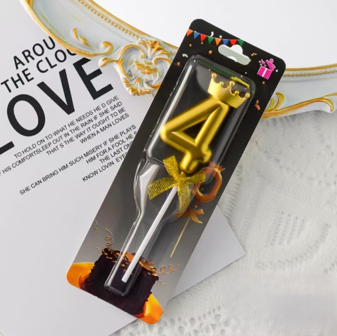 Gold Glitter Number Birthday Candles for Party Decoration