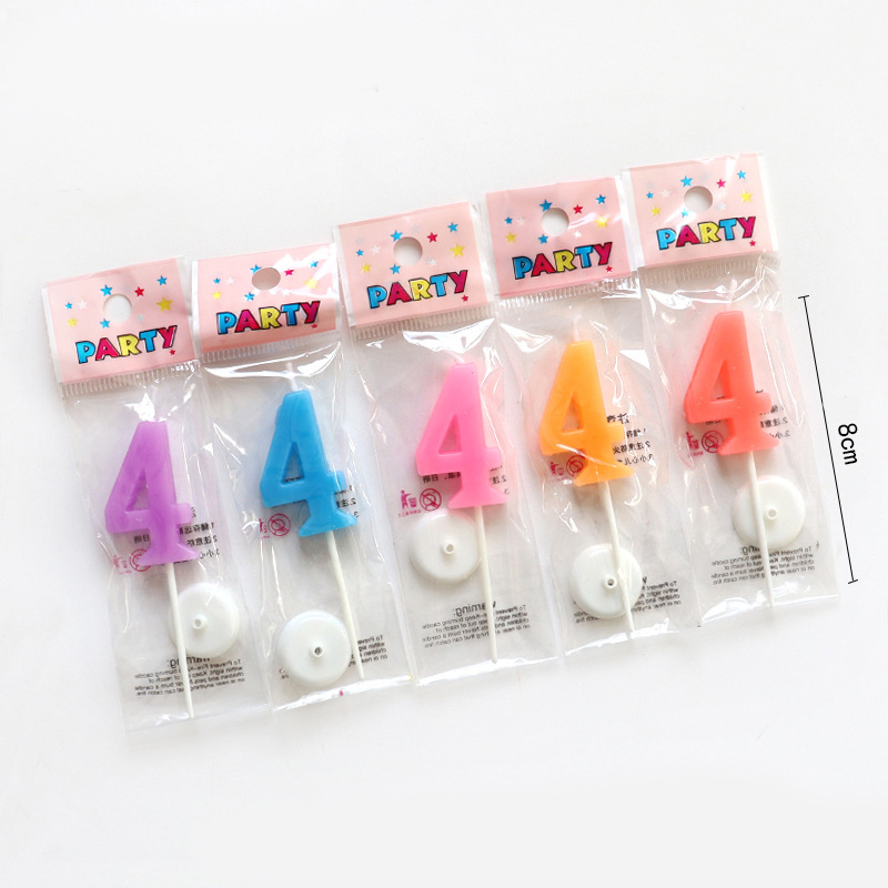 5 Color Mixed Number Birthday Candles for Party Decoration