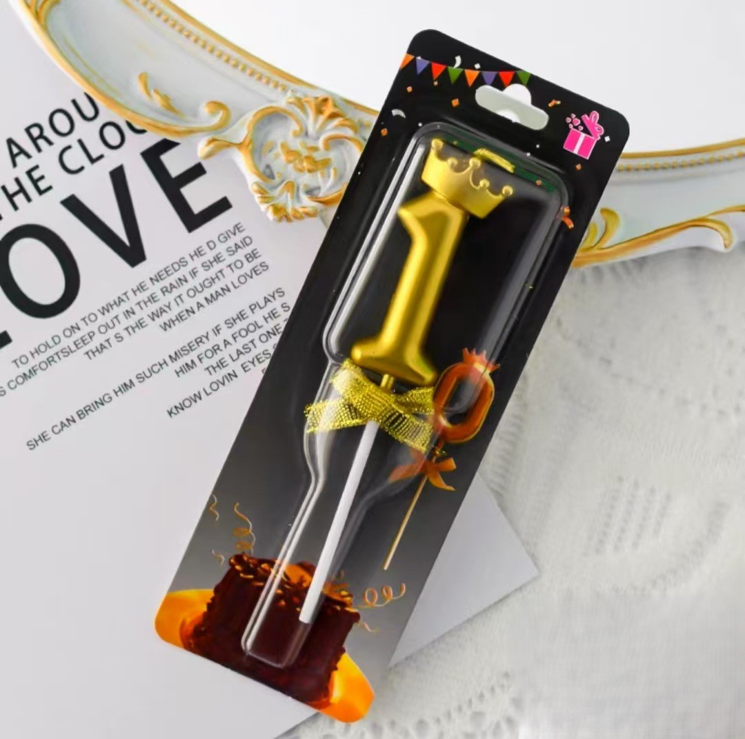 Gold Glitter Number Birthday Candles for Party Decoration