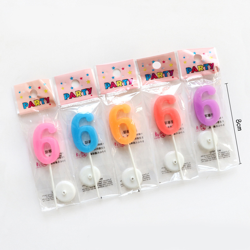 5 Color Mixed Number Birthday Candles for Party Decoration