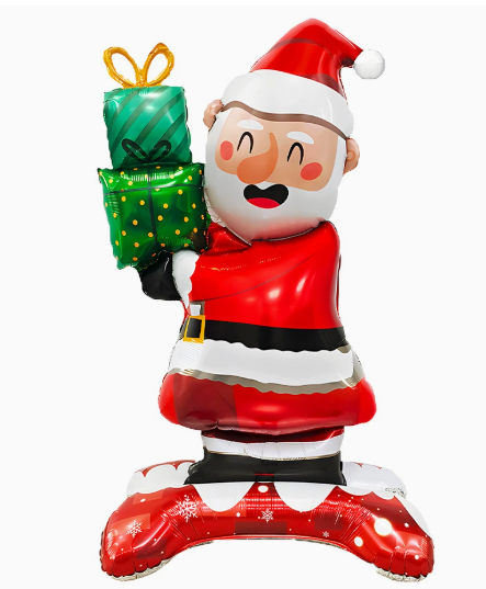 Christmas Theme Stand Gift Santa Claus Shape Foil Balloon