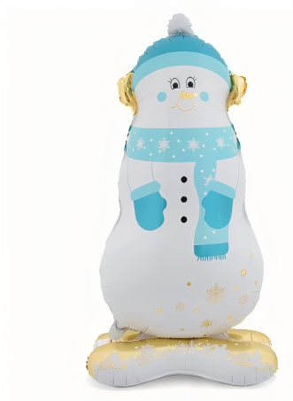 Christmas Theme Blue Stand Snowman Shape Foil Balloon