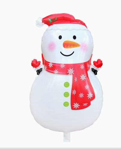 Christmas Theme Red Snowman Shape Foil Balloon
