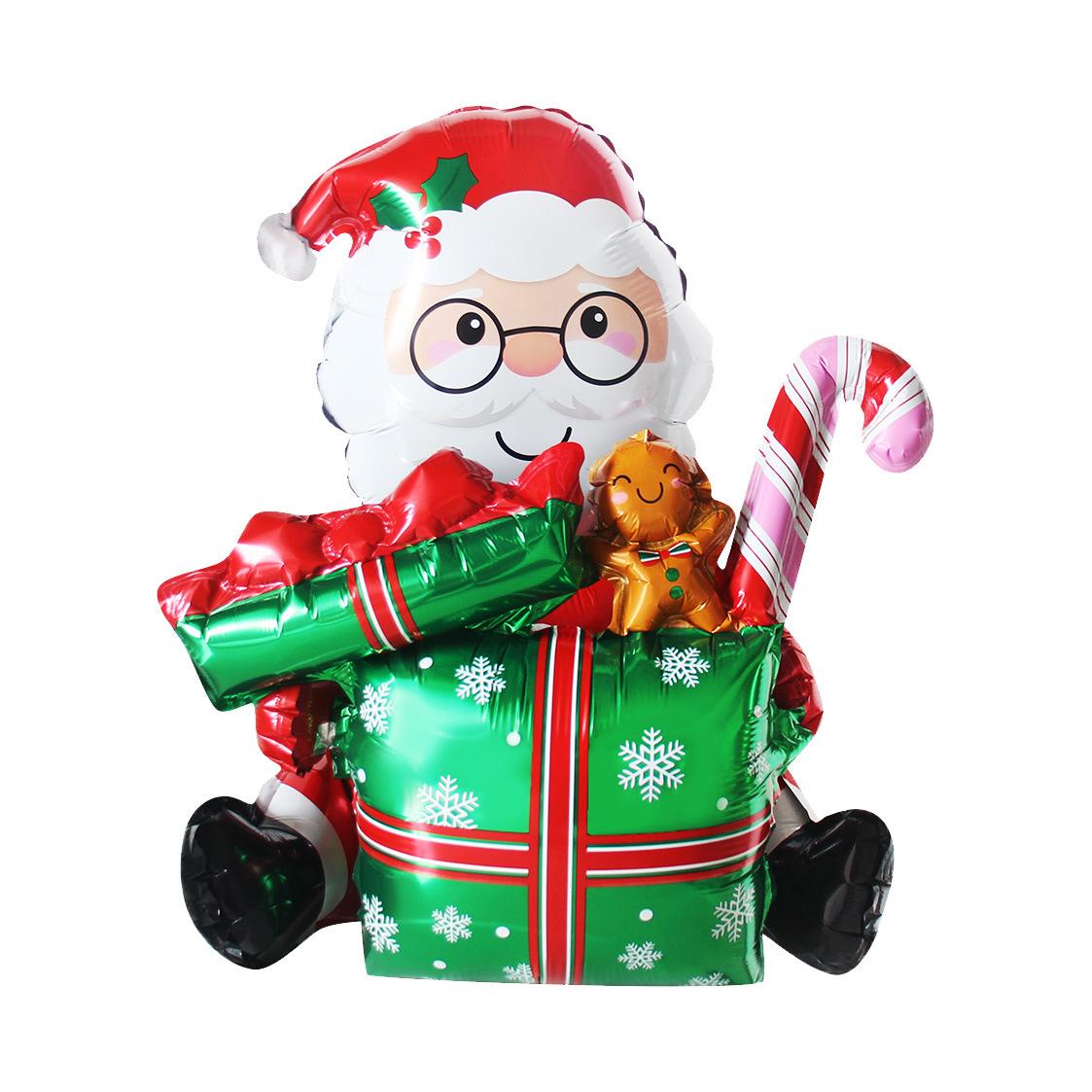 Christmas Theme Sit Gift Santa Claus Shape Foil Balloon