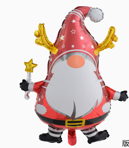 Christmas Theme Red Cute Santa Claus Shape Foil Balloon