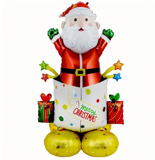 Christmas Theme Gift Box Claus Shape Foil Balloon