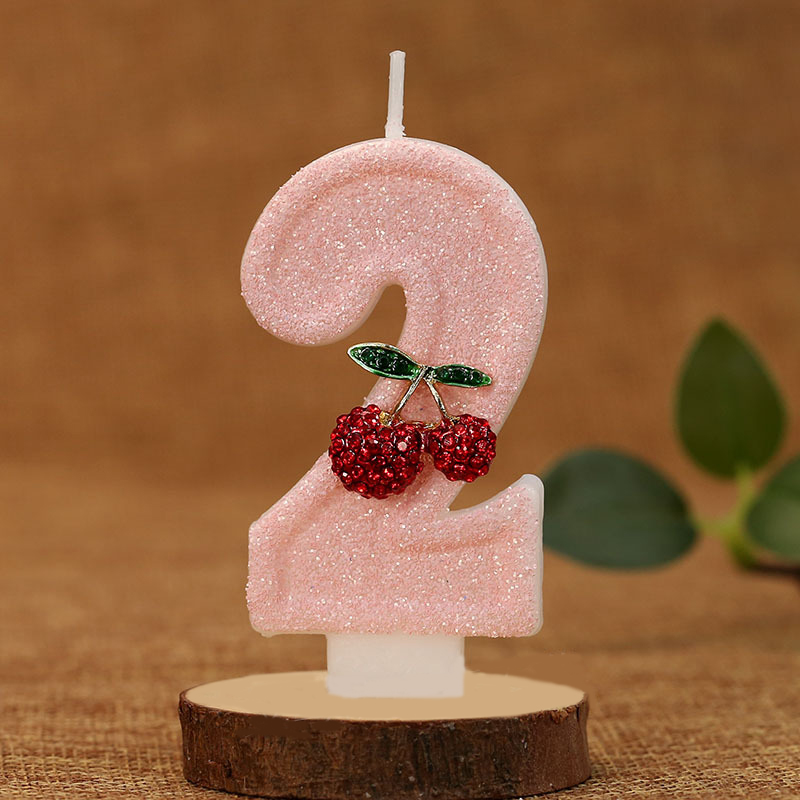 Pink Glitter Number Birthday Candles for Party Decoration