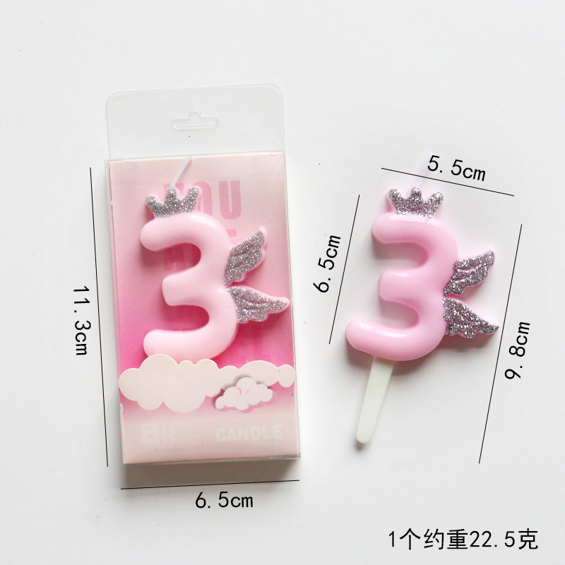 Pink Glitter Number Birthday Candles for Party Decoration