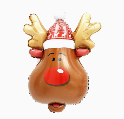 Christmas Theme Deer Head Shape Foil Balloon