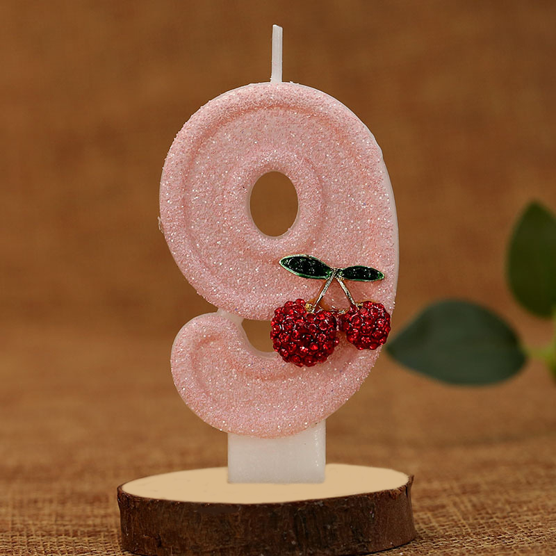 Pink Glitter Number Birthday Candles for Party Decoration