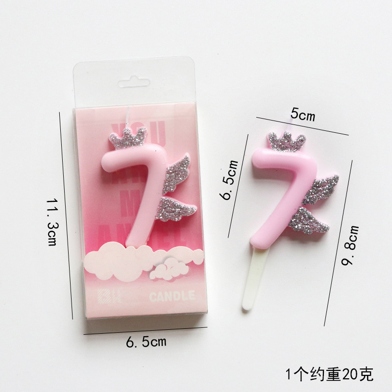 Pink Glitter Number Birthday Candles for Party Decoration
