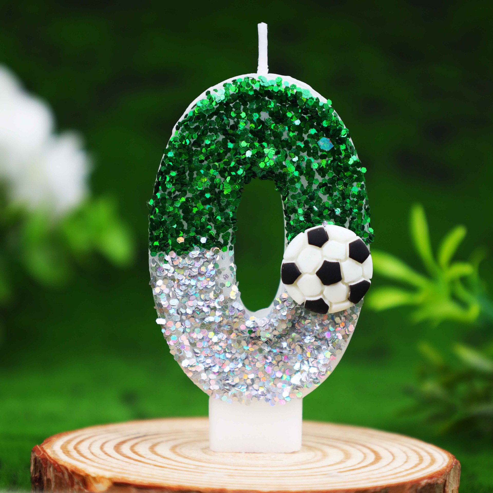 Football Glitter Number Birthday Candles for Party Decoration
