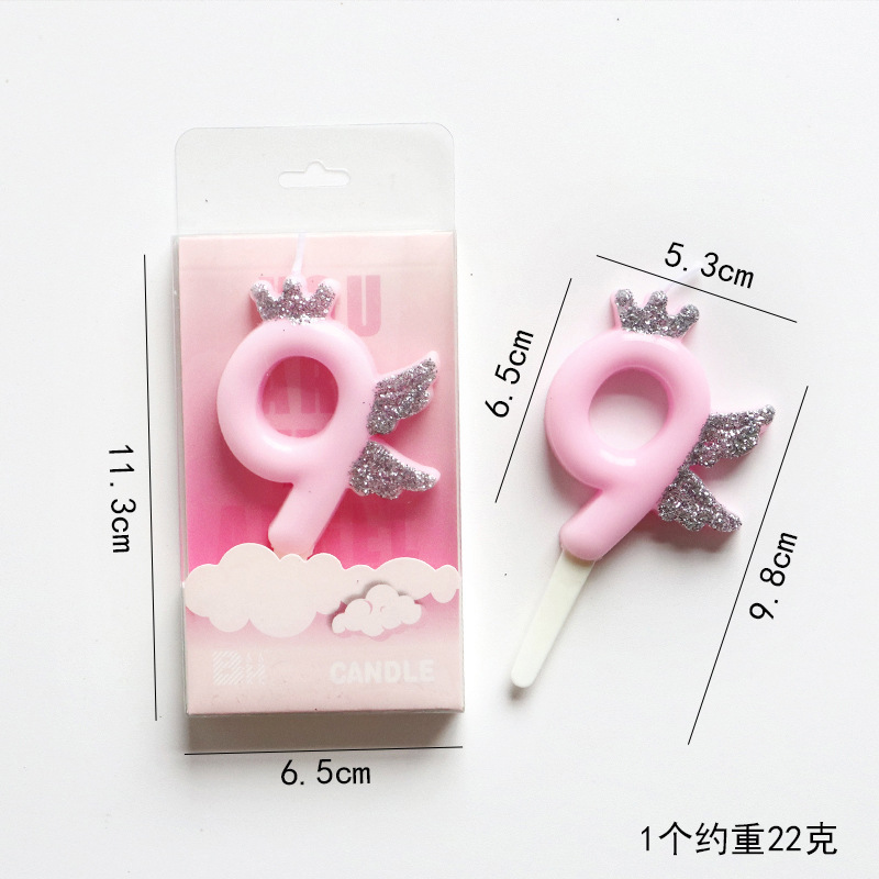 Pink Glitter Number Birthday Candles for Party Decoration