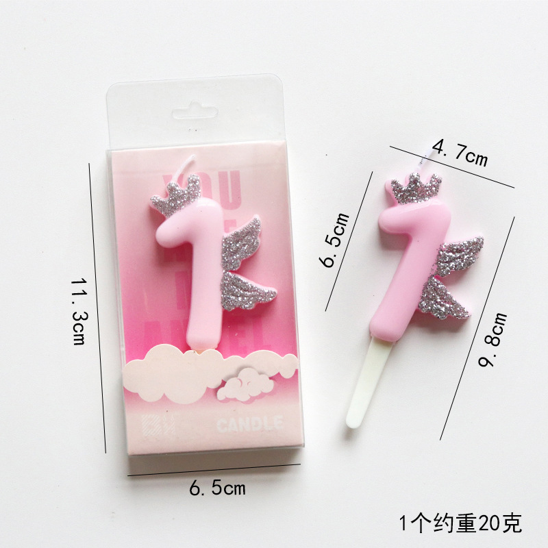 Pink Glitter Number Birthday Candles for Party Decoration