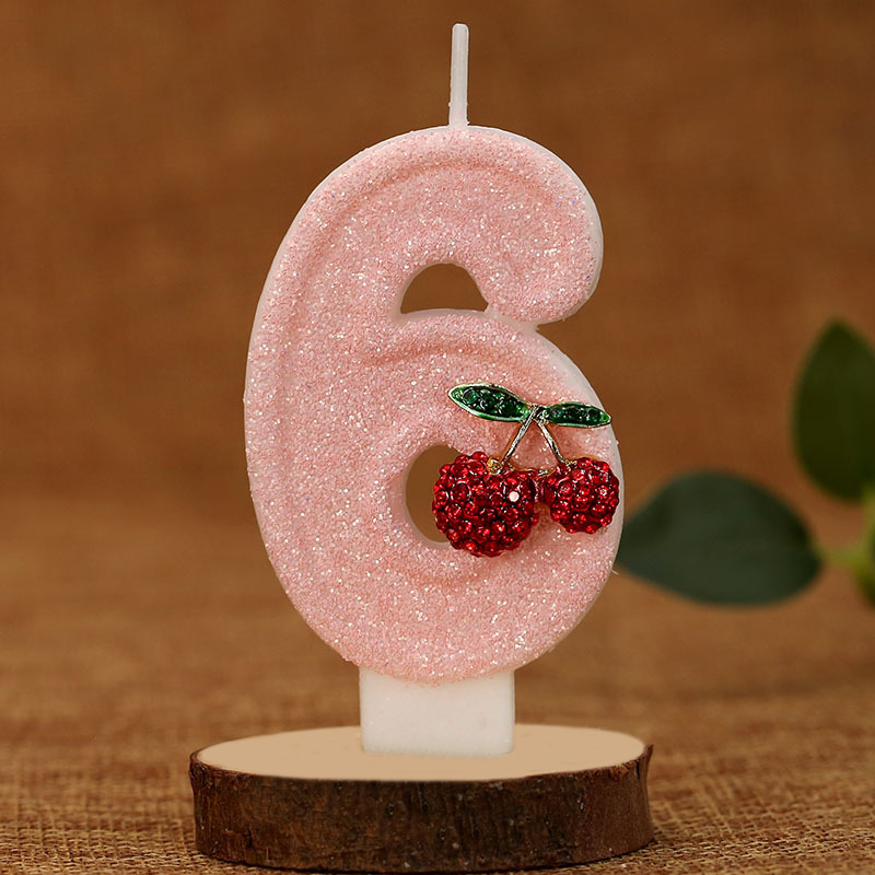 Pink Glitter Number Birthday Candles for Party Decoration