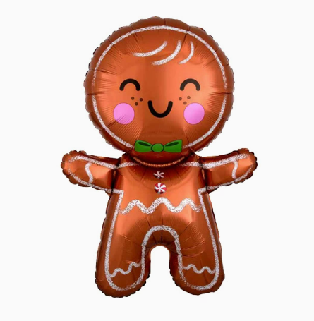 Christmas Theme The Gingerbread Man Shape Foil Balloon
