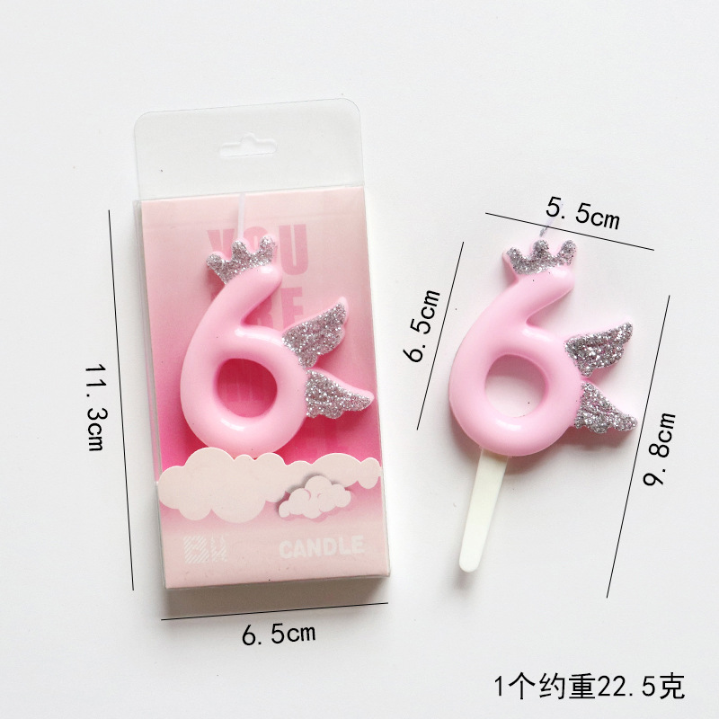 Pink Glitter Number Birthday Candles for Party Decoration