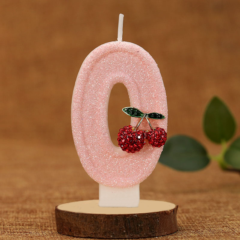 Pink Glitter Number Birthday Candles for Party Decoration