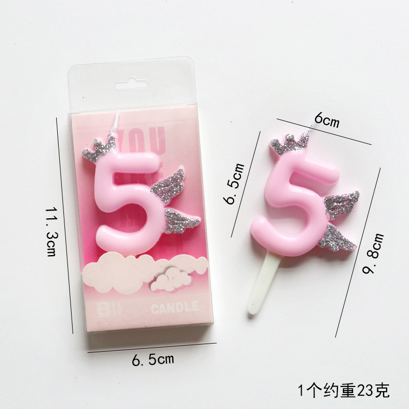 Pink Glitter Number Birthday Candles for Party Decoration