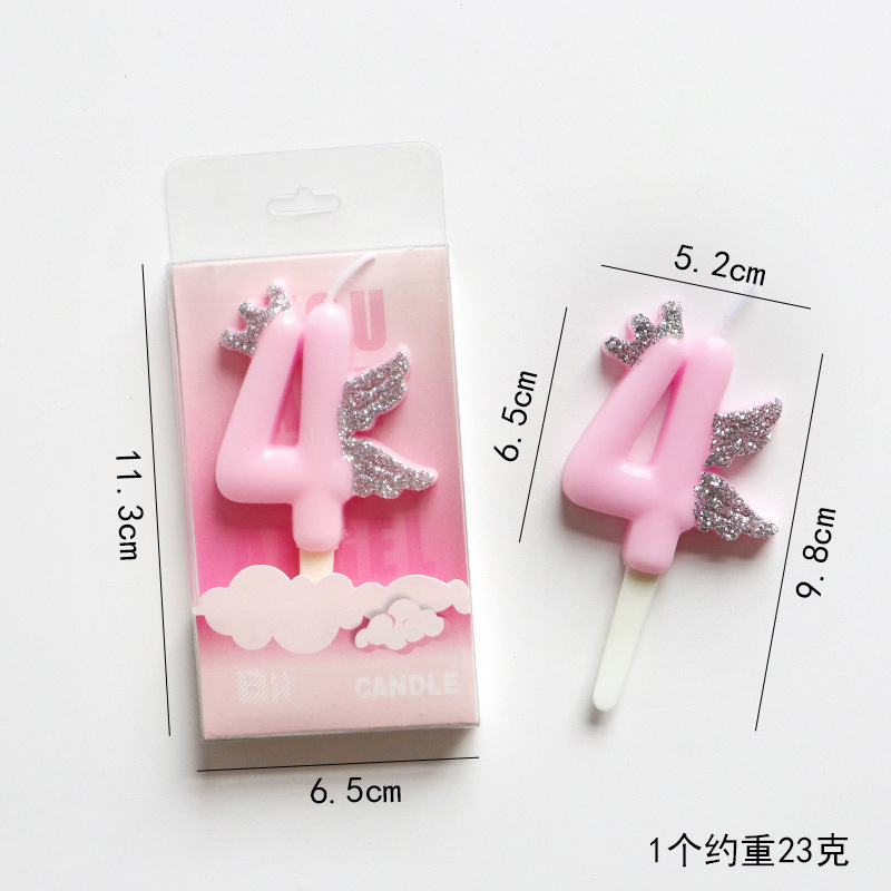 Pink Glitter Number Birthday Candles for Party Decoration