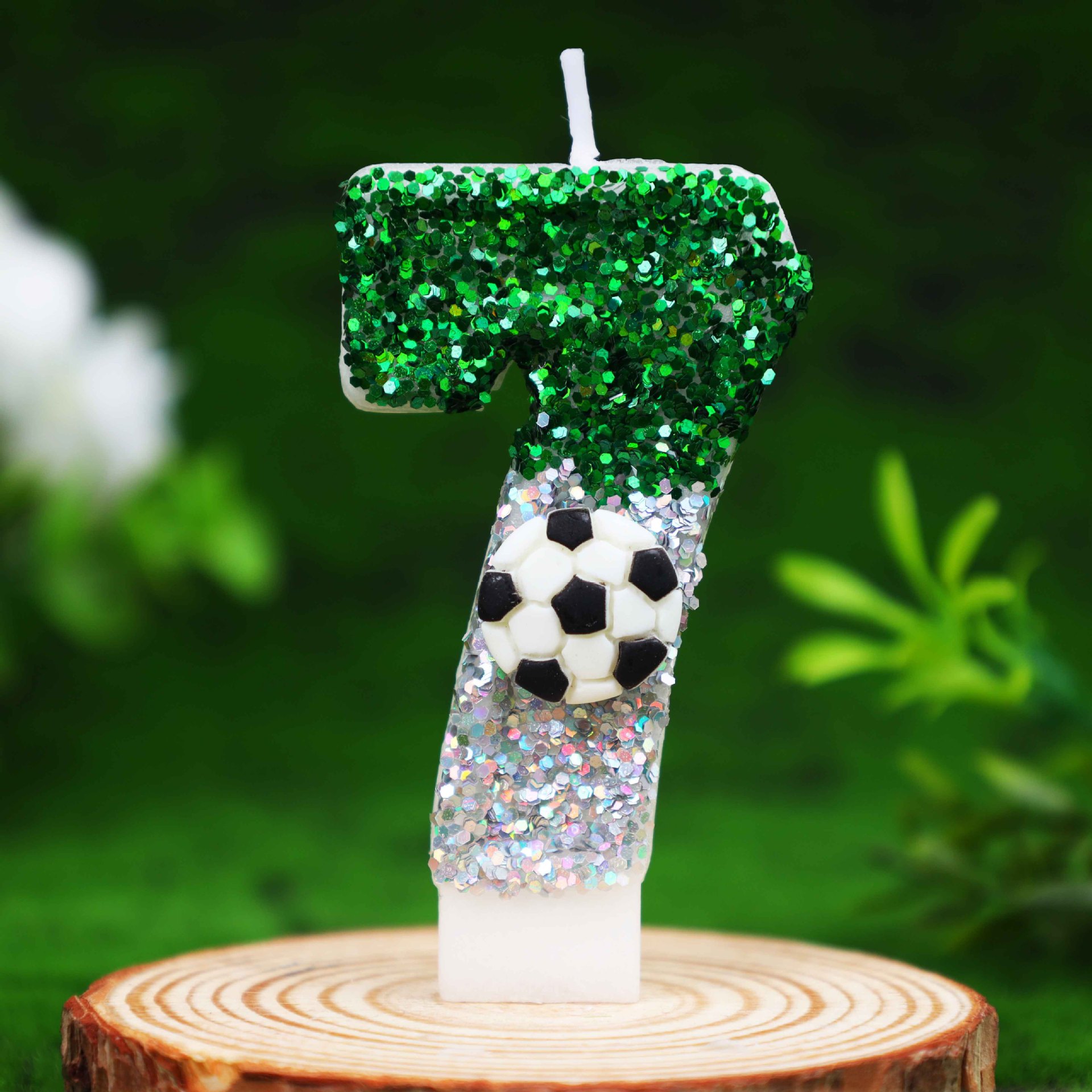 Football Glitter Number Birthday Candles for Party Decoration