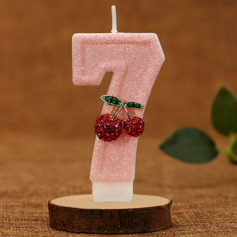 Pink Glitter Number Birthday Candles for Party Decoration