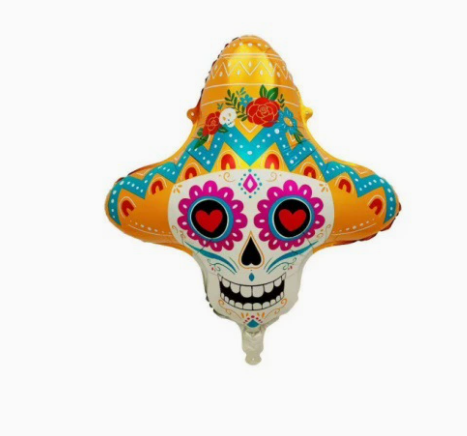Halloween Theme Hat Skull Shape Foil Balloon