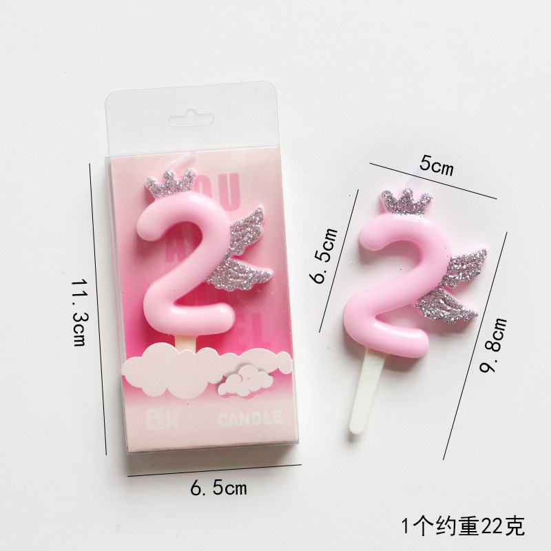 Pink Glitter Number Birthday Candles for Party Decoration