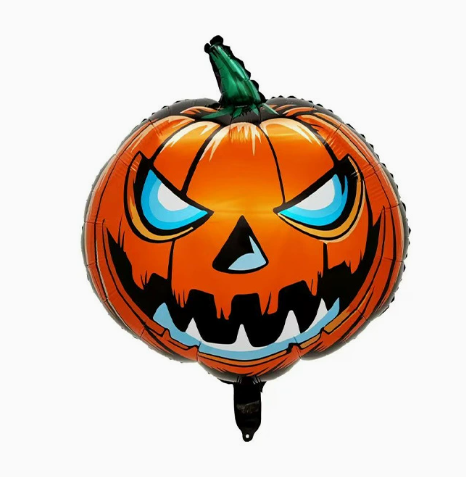 Halloween Theme Blue-eyed Pumpkin Head Shape Foil Balloon