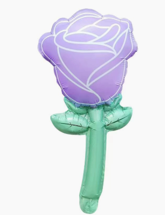 Valentine Theme Light Purple Rose Shape Foil Balloon
