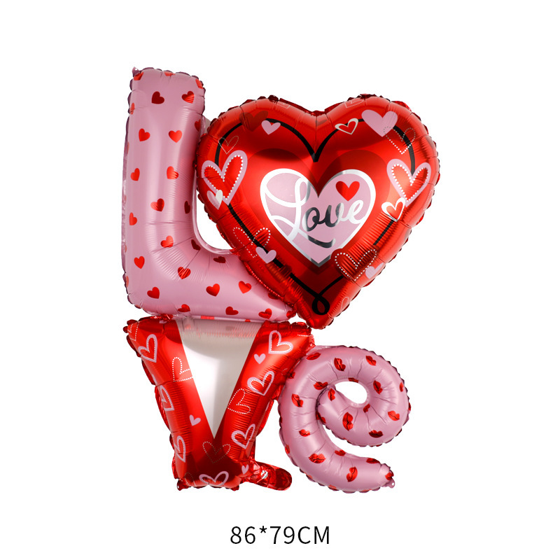 Valentine Theme Valentine Theme Large Square LOVE Shape Foil Balloon
