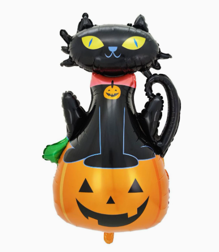 Halloween Theme Pumpkin Black Hat Shape Foil Balloon