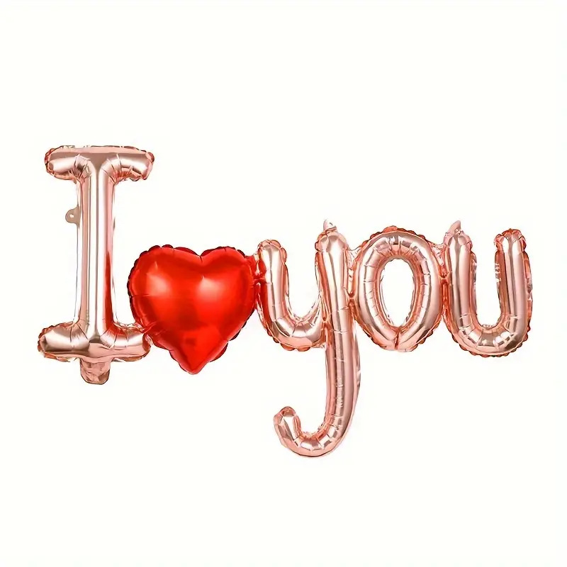 Valentine Theme Rose Gold I LOVE YOU Shape Foil Balloon