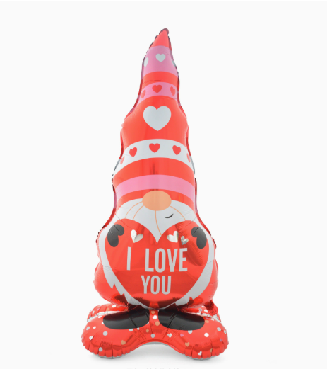 Valentine Theme Standing Heart-Embracing Elf Shape Foil Balloon