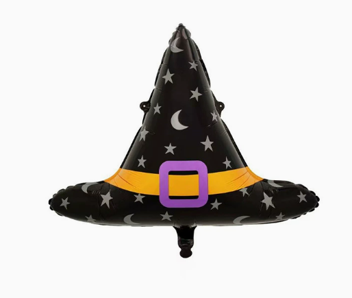 Halloween Theme Moon Star Witch Hat Shape Foil Balloon