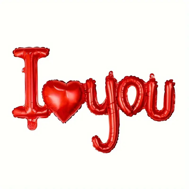 Valentine Theme Red I LOVE YOU Shape Foil Balloon