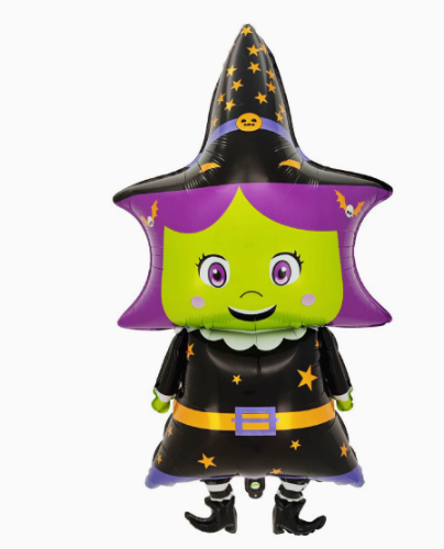 Halloween Theme Witch Shape Foil Balloon
