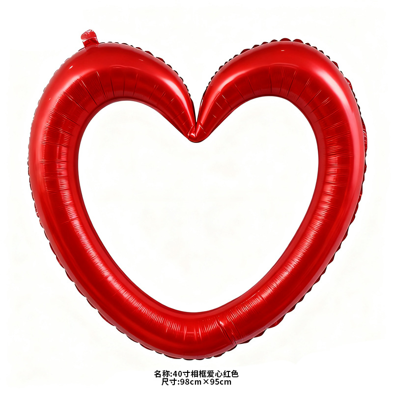 Valentine Theme Red Hallow Heart Shape Foil Balloon