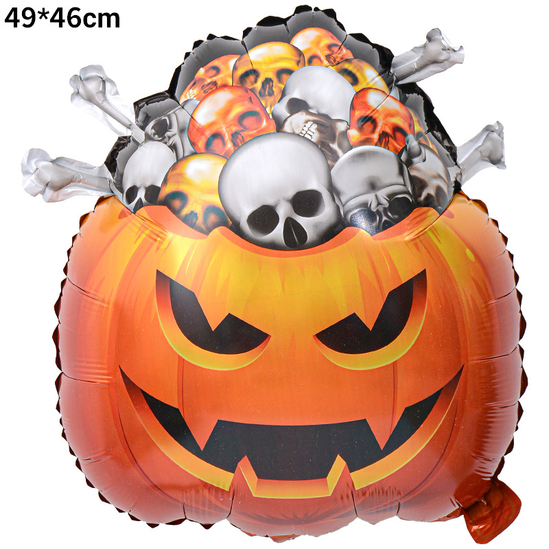 Halloween Theme Bone Pumpkin Shape Foil Balloon