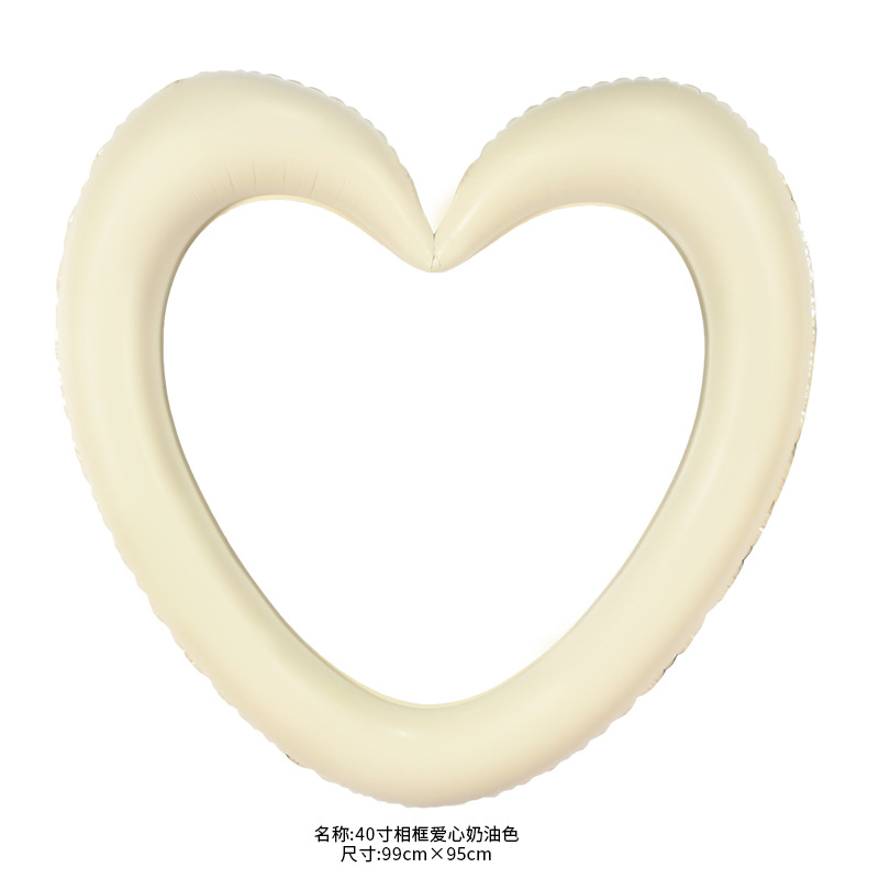 Valentine Theme Beige Hallow Heart Shape Foil Balloon