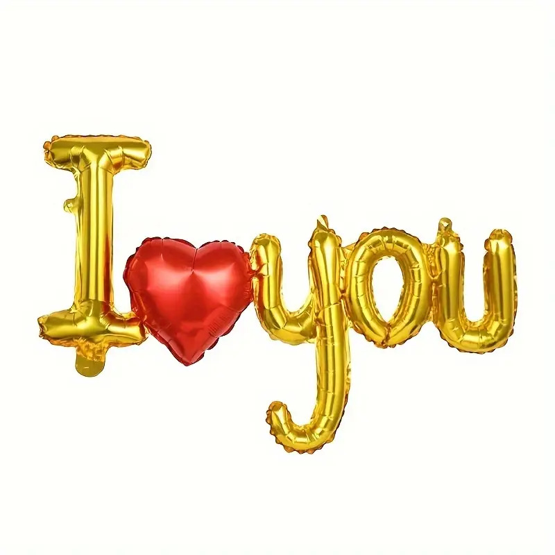 Valentine Theme Gold I LOVE YOU Shape Foil Balloon