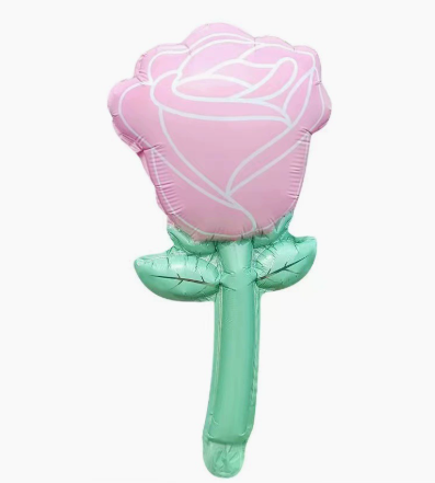 Valentine Theme Pink Rose Shape Foil Balloon
