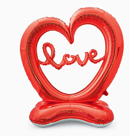 Valentine Theme Red Standing Hollow LOVE Shape Foil Balloon