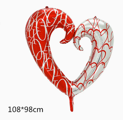 Valentine Theme Large Hook Heart Shape Foil Balloon