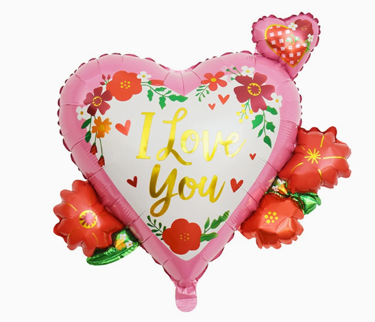 Valentine Theme Heart-shaped Lace Shape Foil Balloon