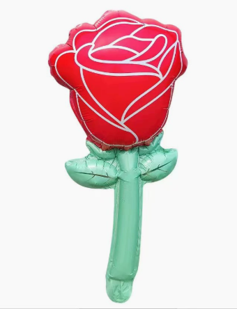 Valentine Theme Red Rose Shape Foil Balloon